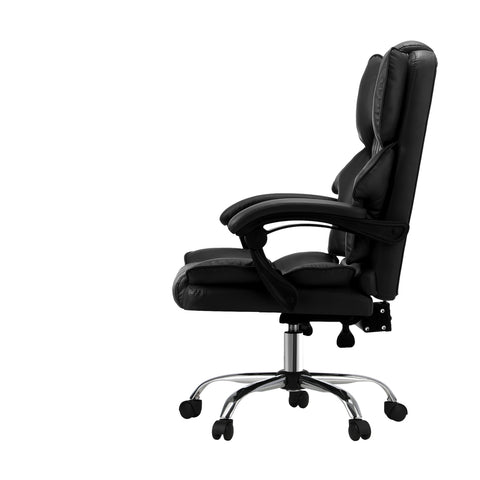 Massgae Office Chair Computer Racer PU Leather Seat Recliner Black