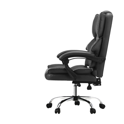 Massgae Office Chair Computer Racer PU Leather Seat Recliner Grey