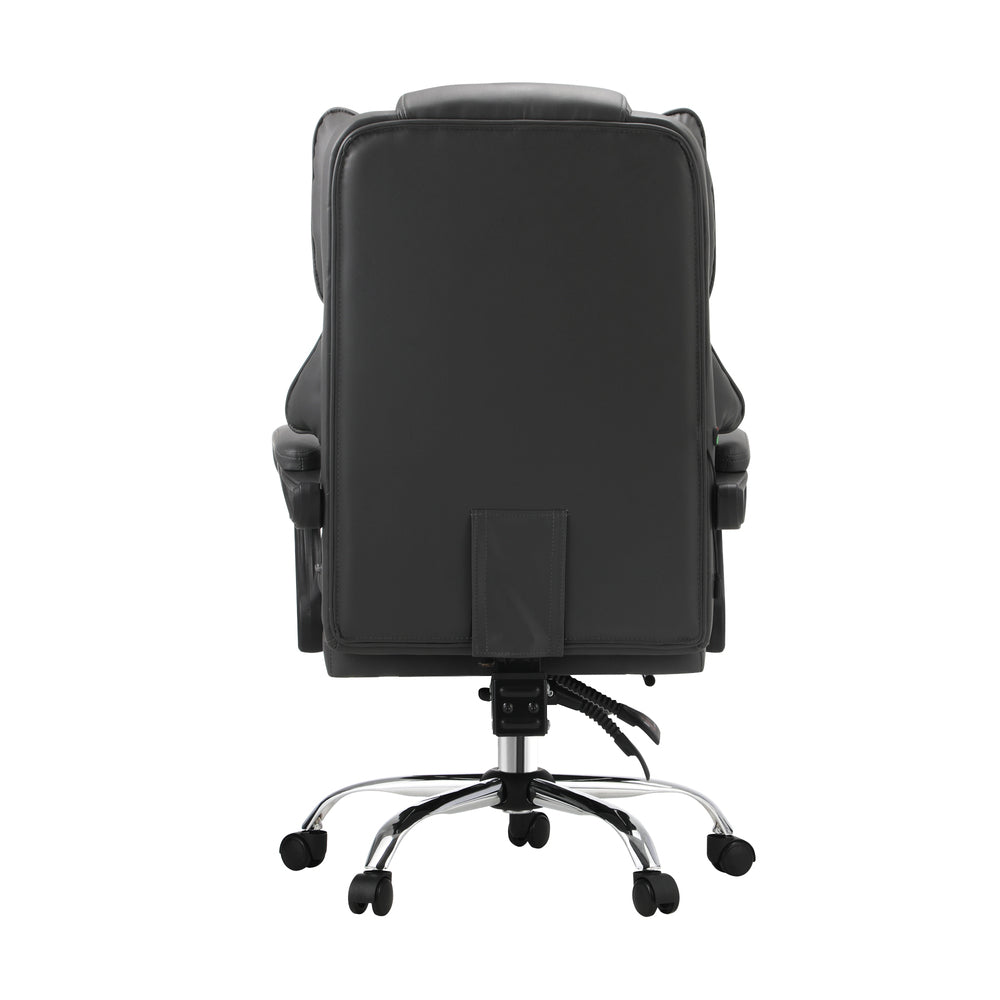 Massgae Office Chair Computer Racer PU Leather Seat Recliner Grey