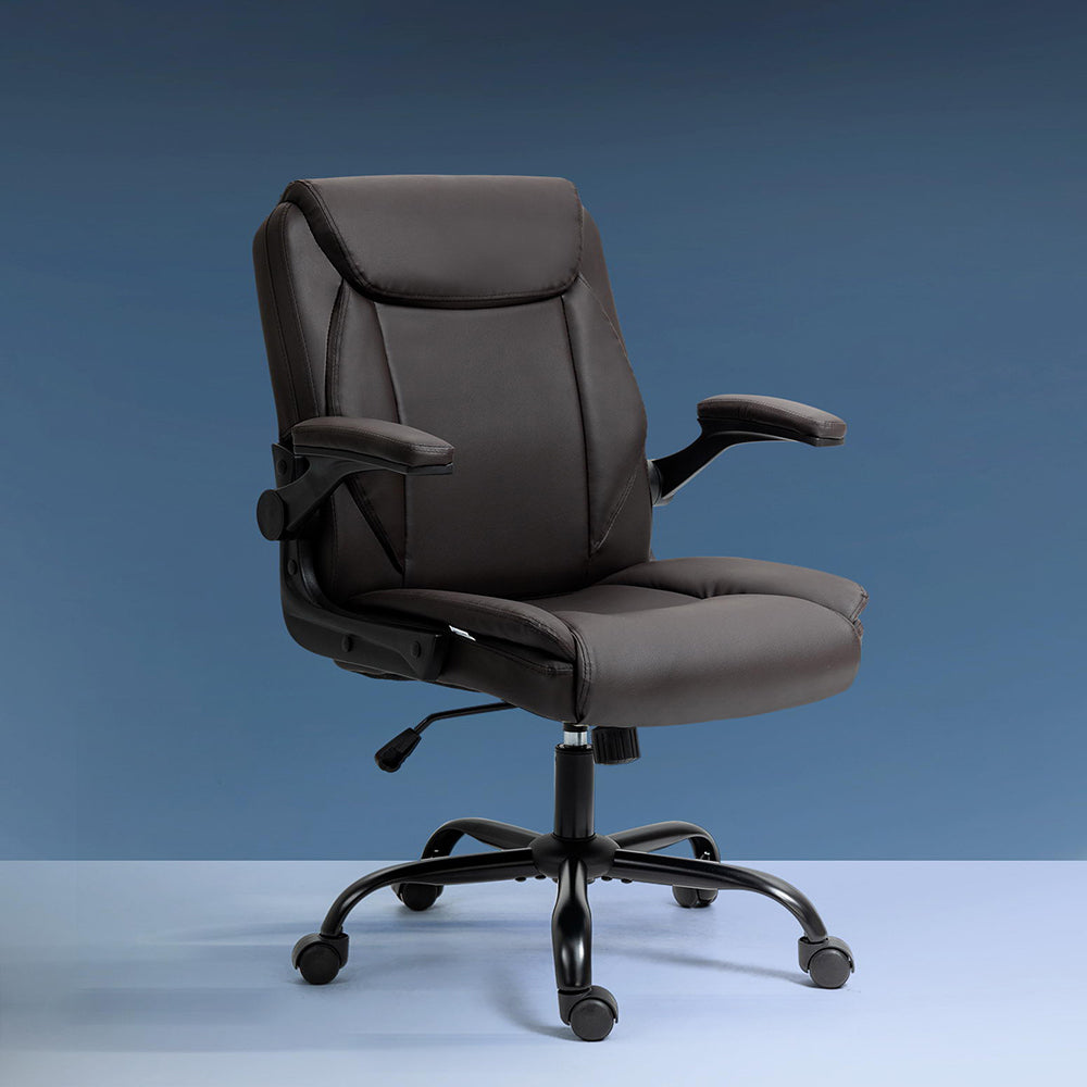 Executive Office Chair Mid Back Brown