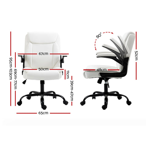 Executive Office Chair Mid Back White