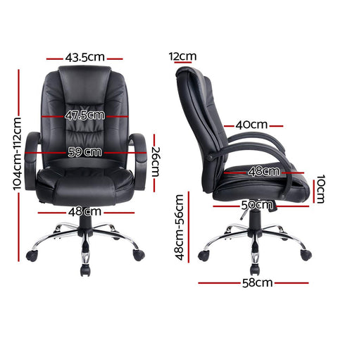 Executive Office Chair Leather Tilt Black