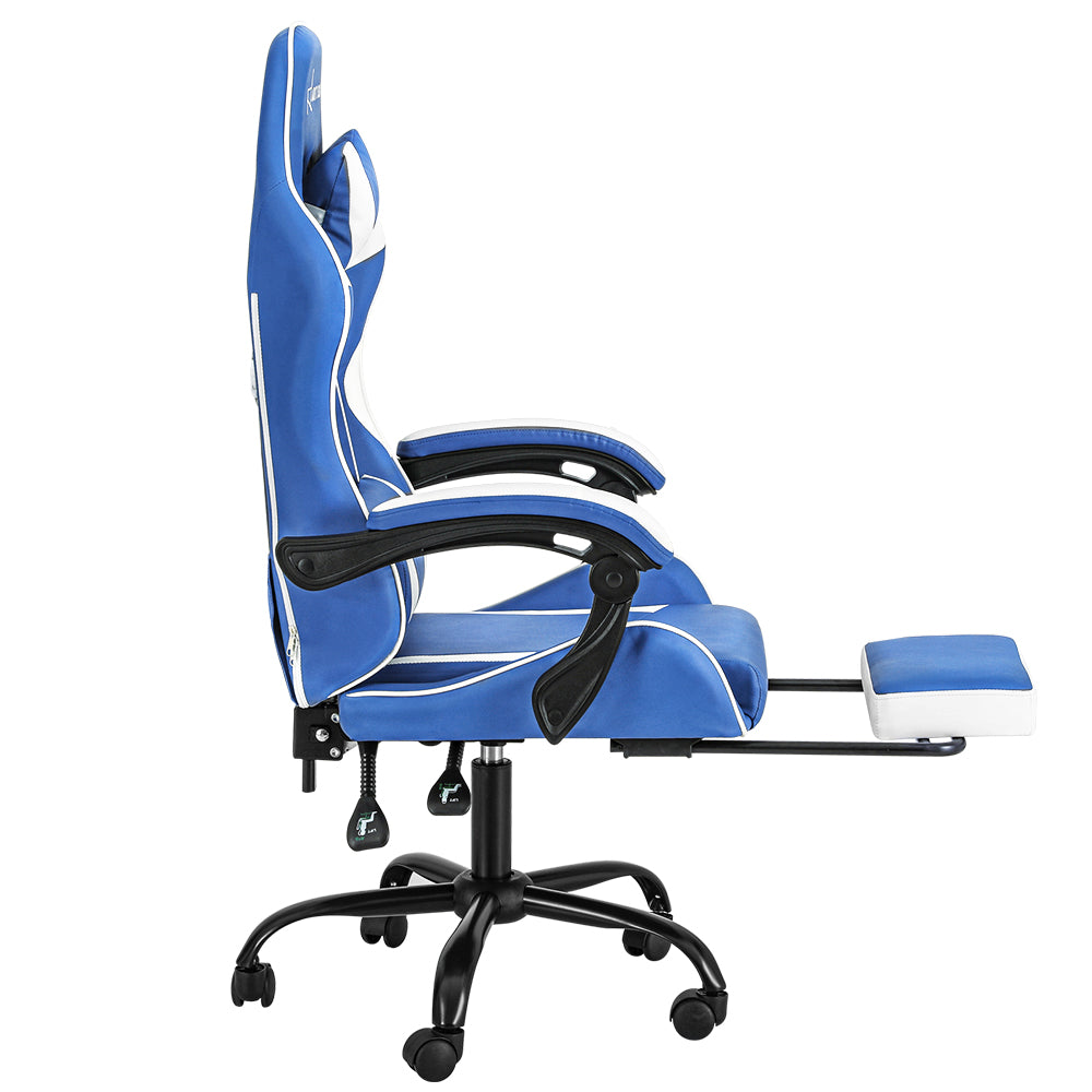 Gaming Office Chair Executive Computer Leather Blue White