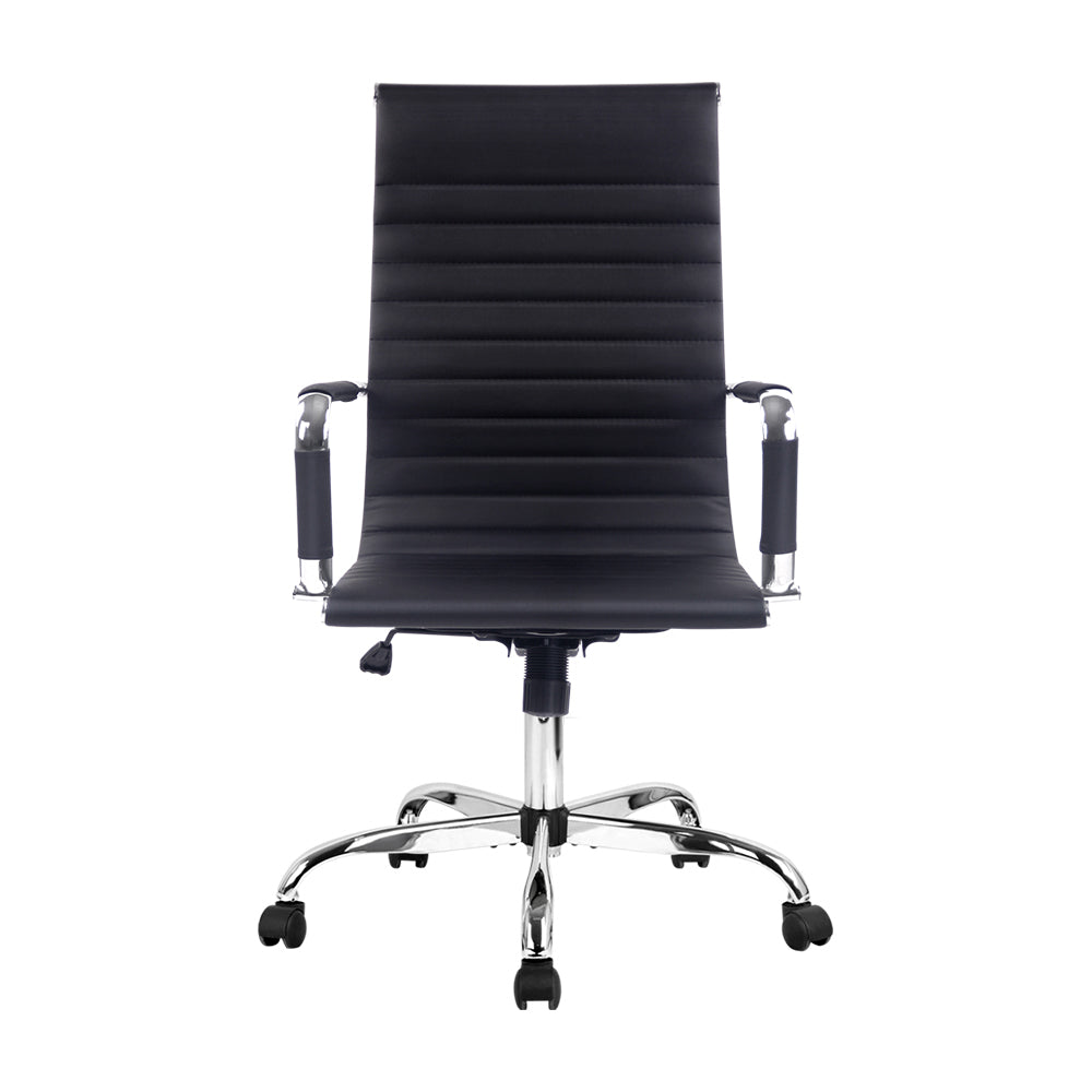 Office Chair Conference Chairs PU Leather High Back Black