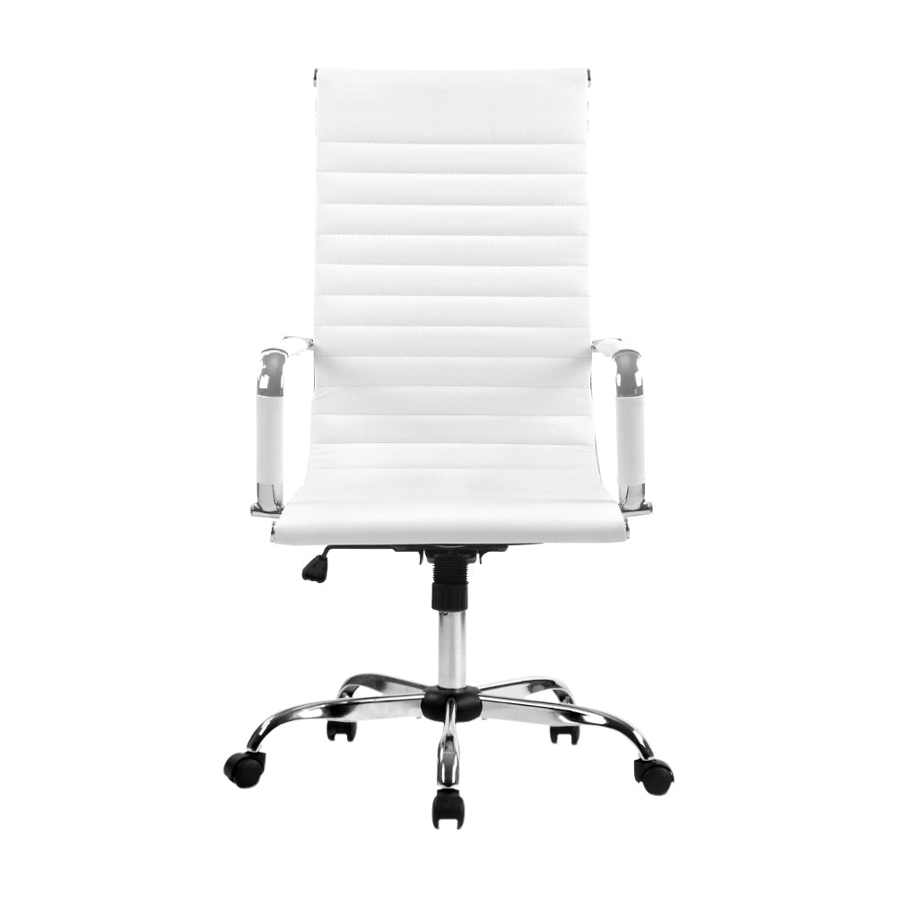 Office Chair Conference Chairs PU Leather High Back White