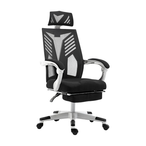 Mesh Office Chair Recliner Black White