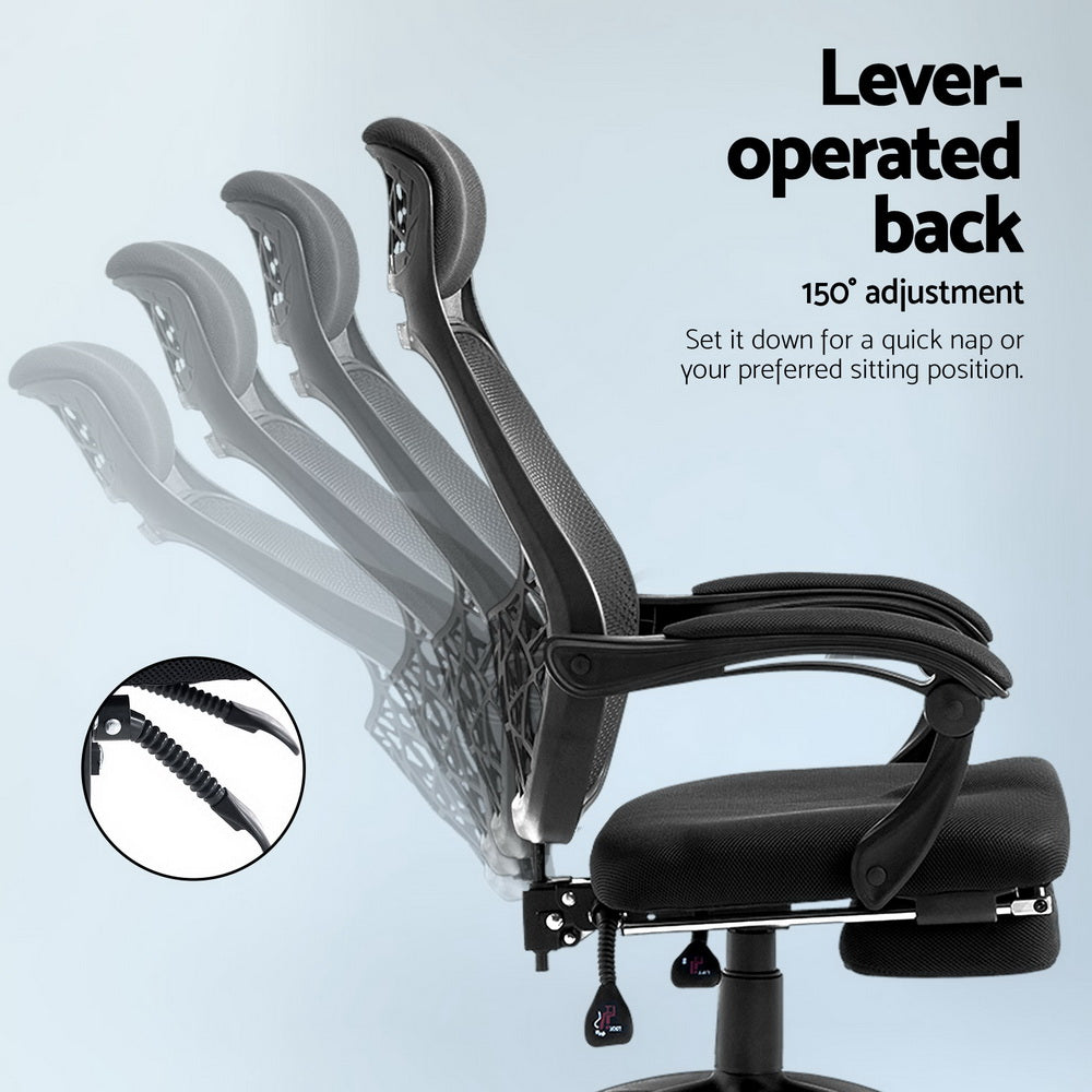 Mesh Office Chair Recliner Black