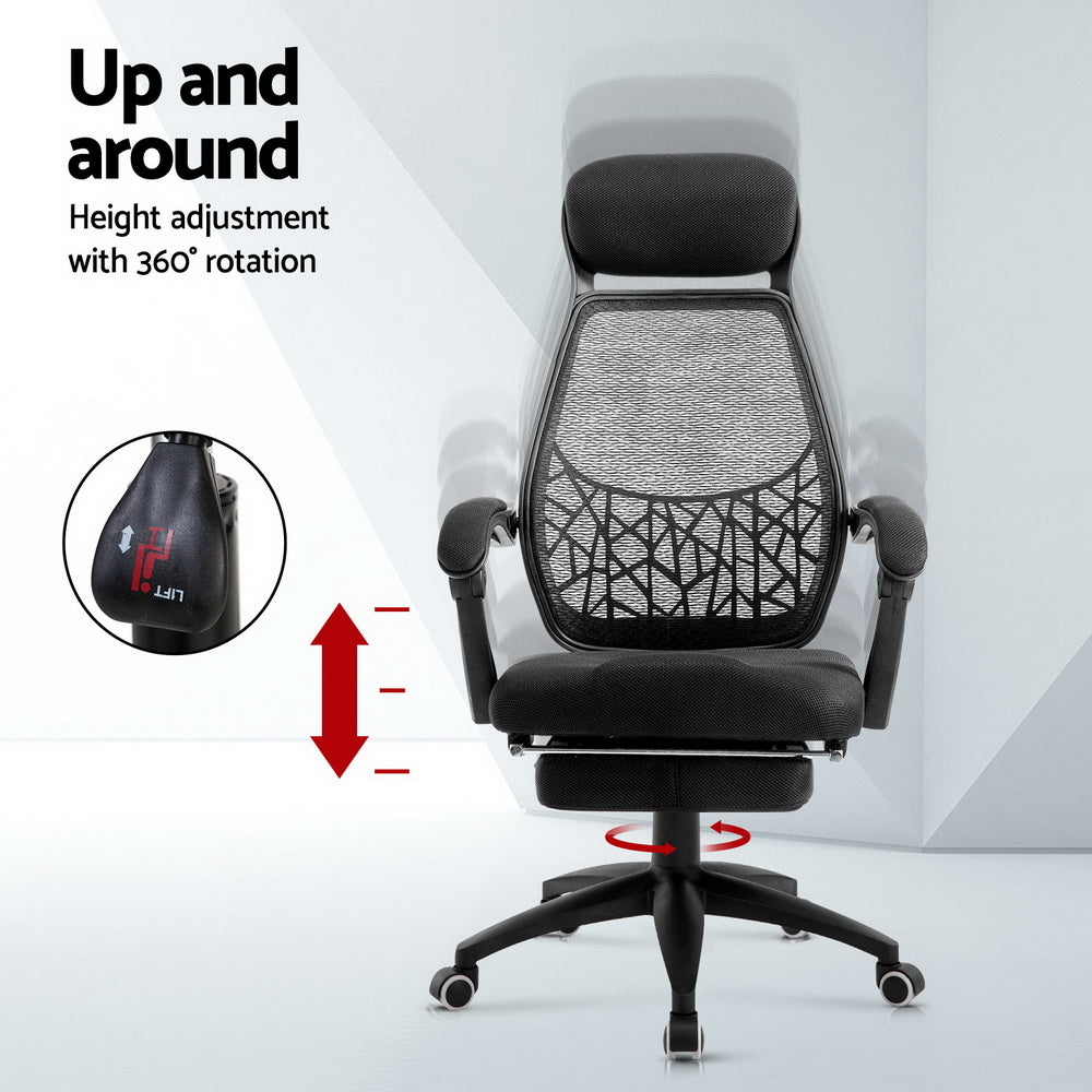 Mesh Office Chair Recliner Black