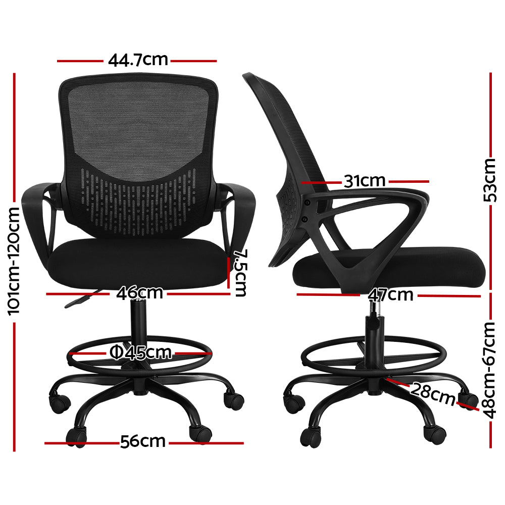 Office Chair Stool Computer Standing Desk Mesh Chairs Black