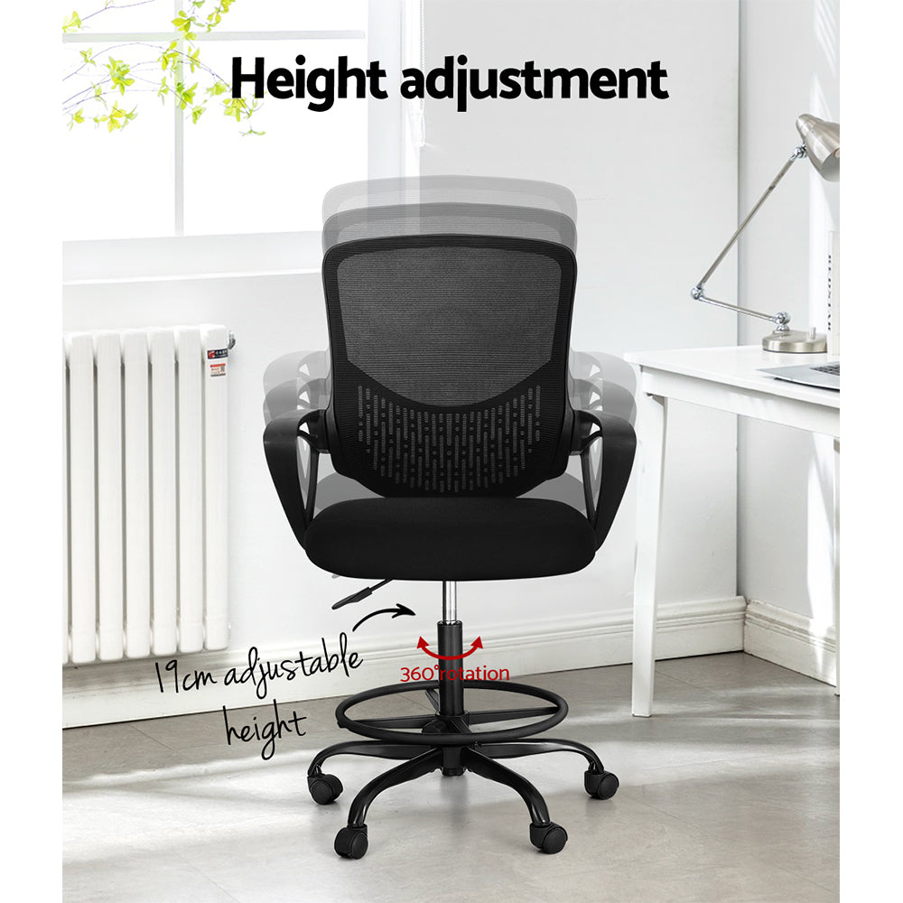 Office Chair Stool Computer Standing Desk Mesh Chairs Black