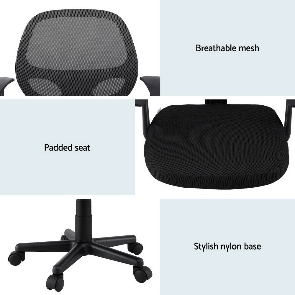 Mesh Office Chair - Mid-Back Ergonomic Design