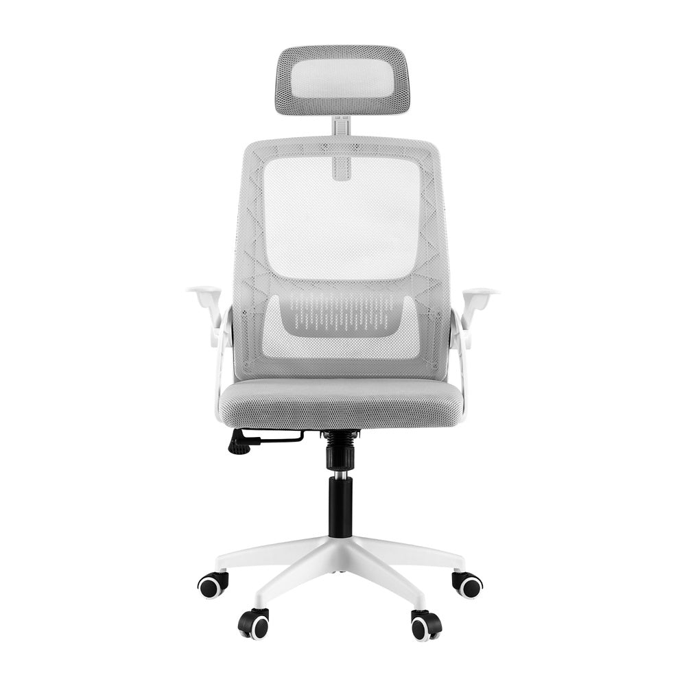 Ergonomic Office Chair Computer Desk Chairs Headrest Adjustable Grey