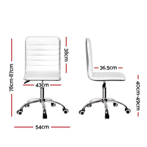 Sleek White/Black PU Leather Gaming Chair for Office and Computer Desk