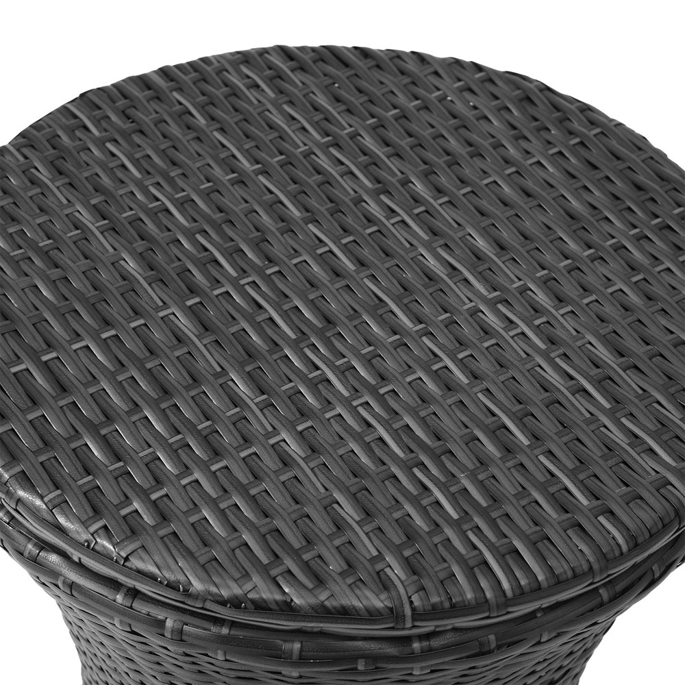 Rattan Cooler Ice Bucket Table Storage Black/Brown