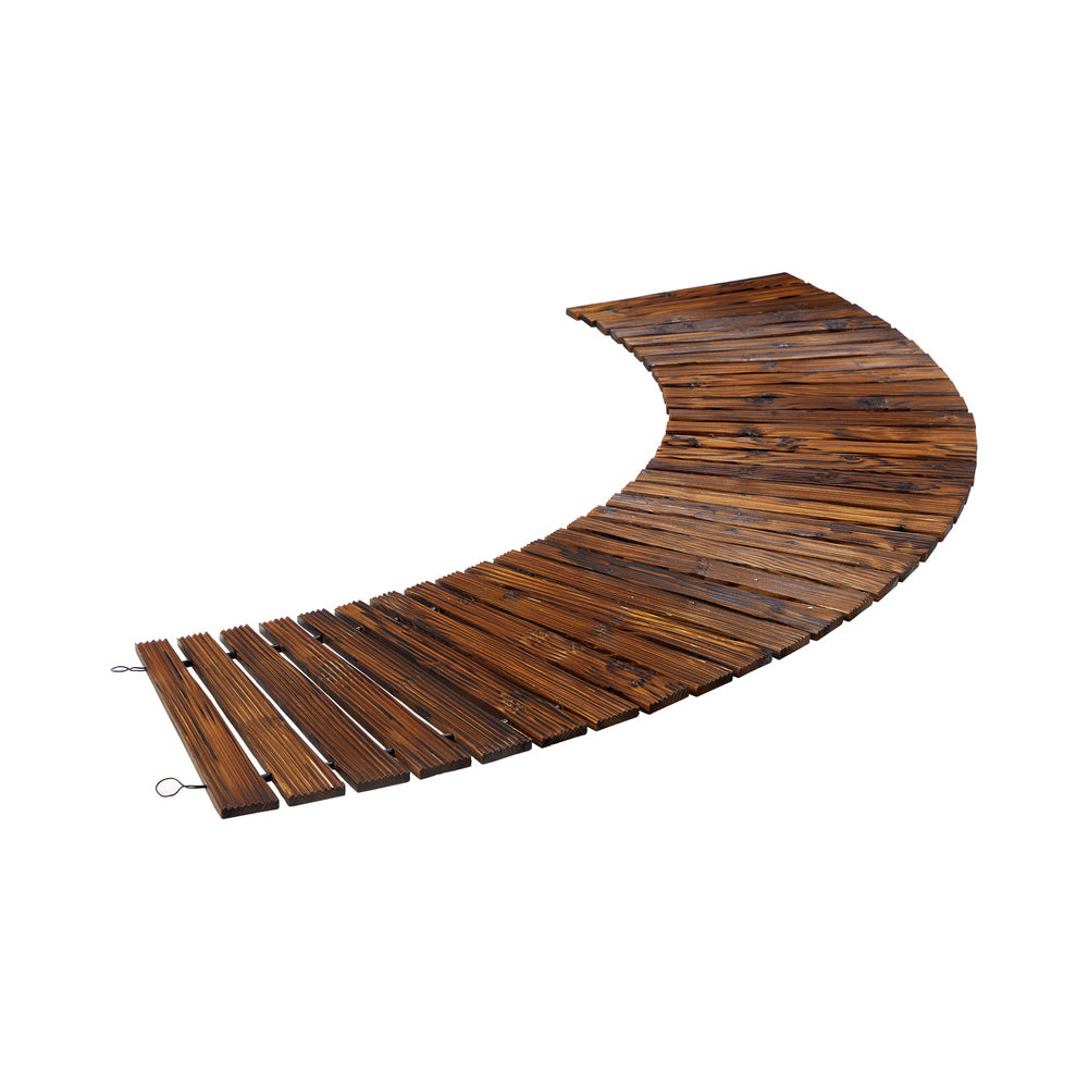 Garden Wooden Pathway 8ft Roll-Out Curved