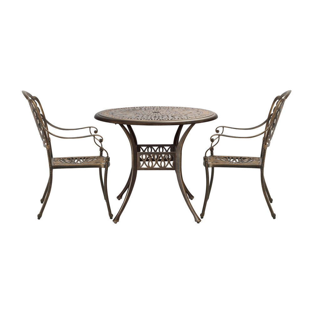 Outdoor Dining Chairs 3 Piece Bistro Set Cast Aluminium Patio Furniture