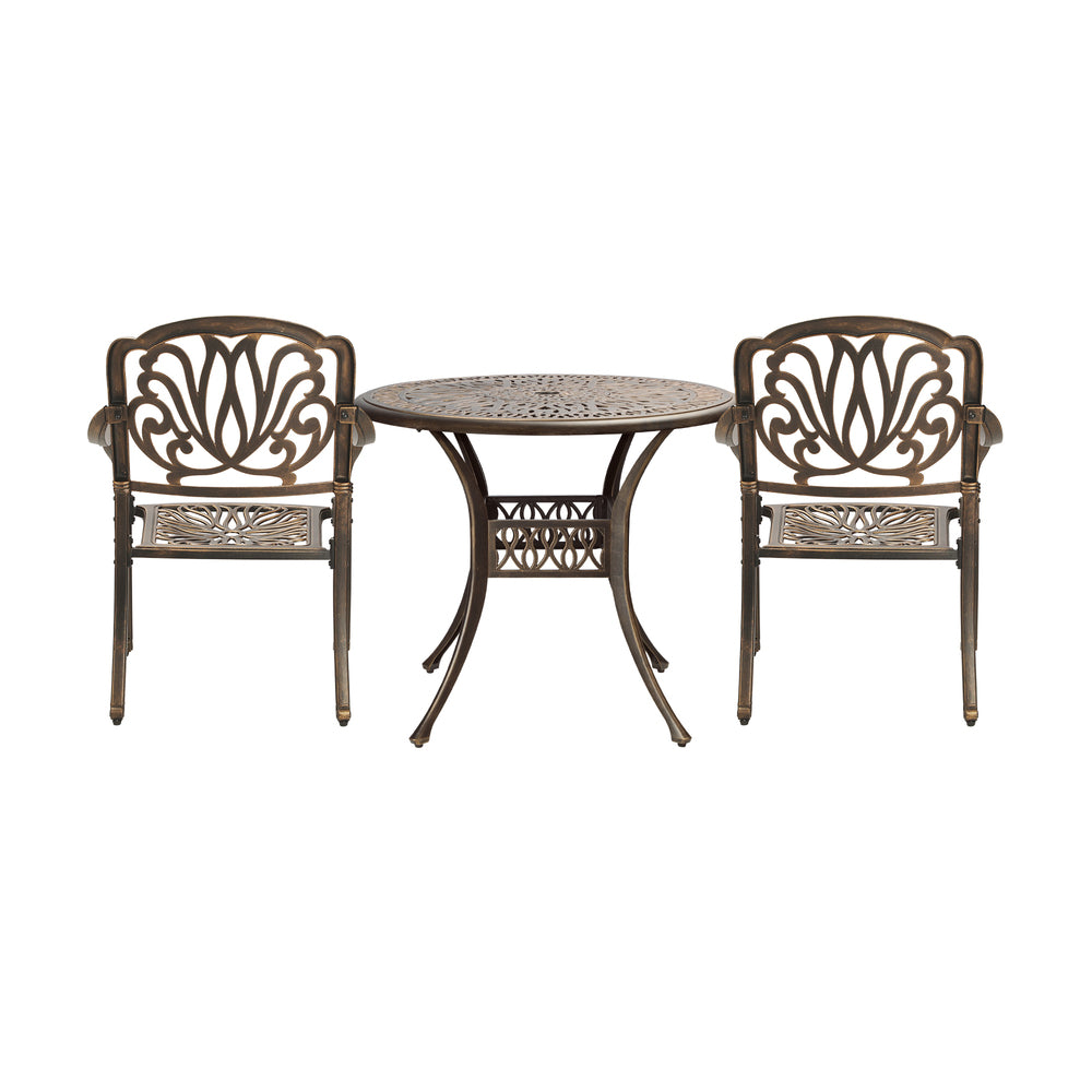 Outdoor Dining Chairs 3 Piece Bistro Set Cast Aluminium Patio Furniture