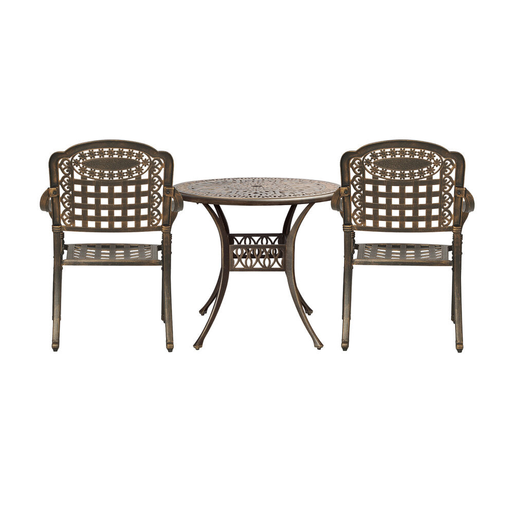 Outdoor Dining Chairs 3 Piece Bistro Set Cast Aluminium Patio Furniture