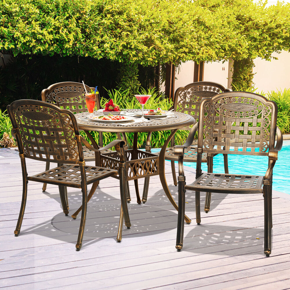 Outdoor Furniture 5 Piece Dining Set Chairs Table Bistro Set Patio Garden