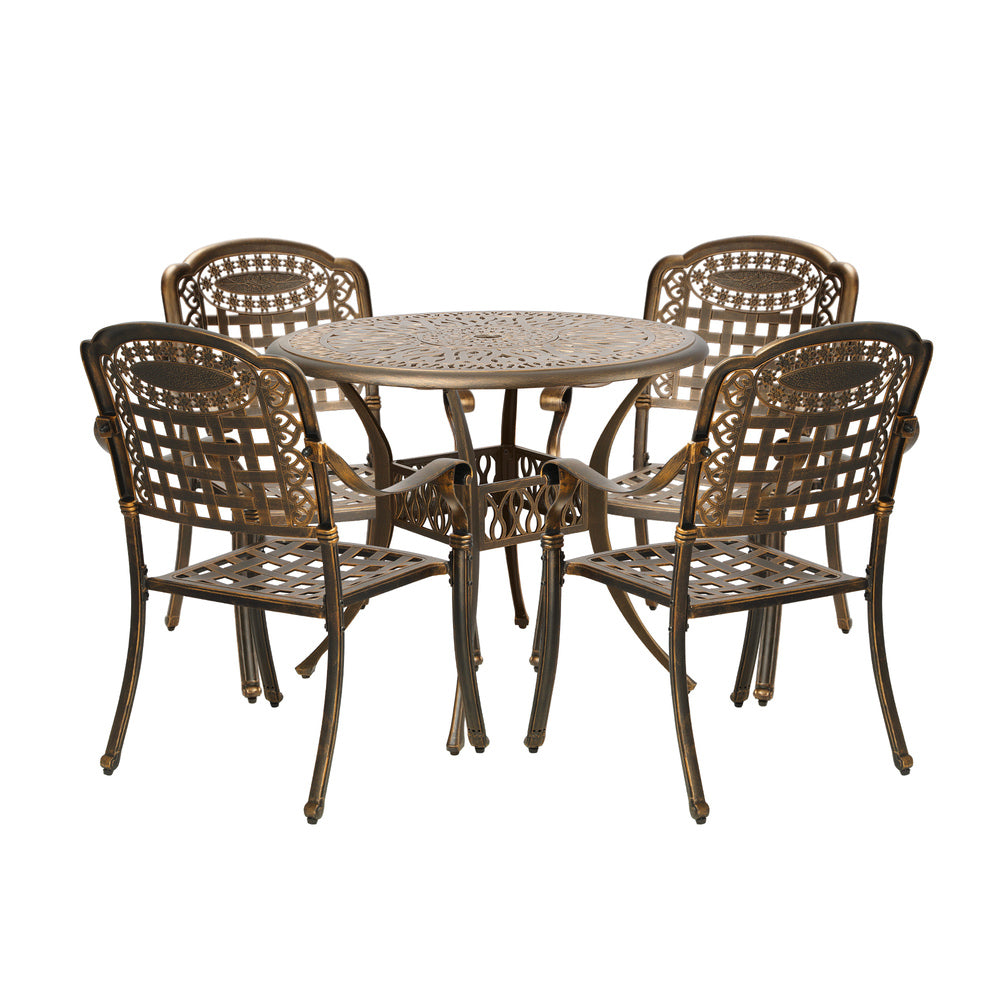 Outdoor Furniture 5 Piece Dining Set Chairs Table Bistro Set Patio Garden