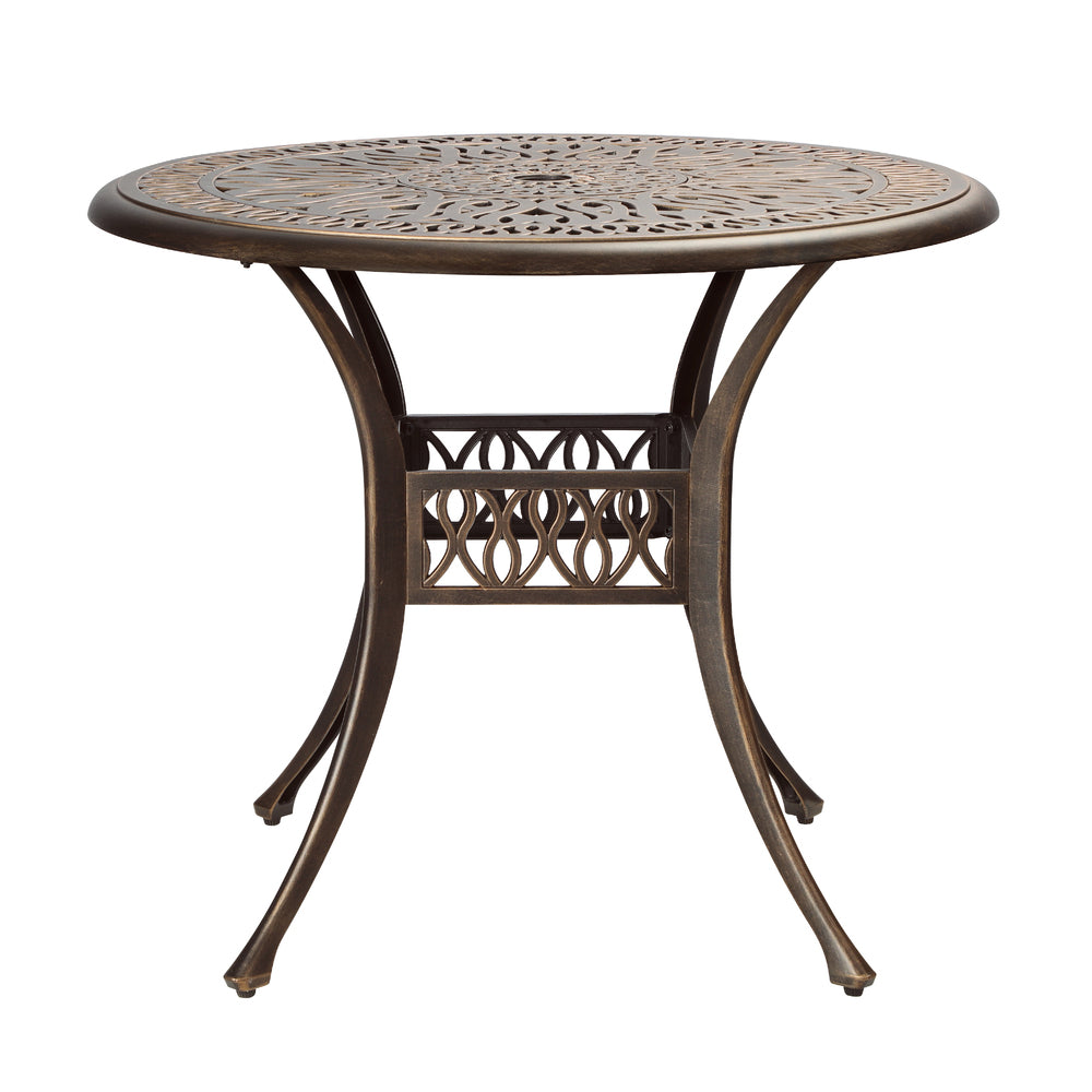 Garden Table Bronze Cast Aluminium Outdoor Patio Dining Side Table 75cm