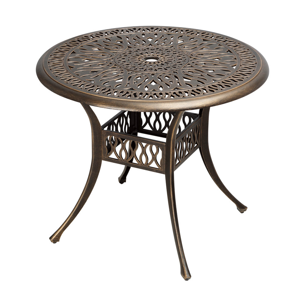 Garden Table Bronze Cast Aluminium Outdoor Patio Dining Side Table 75cm