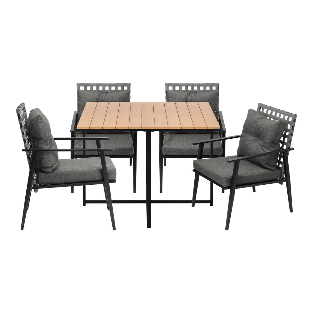 Outdoor Dining Set Rattan White Chairs Setting 5PC