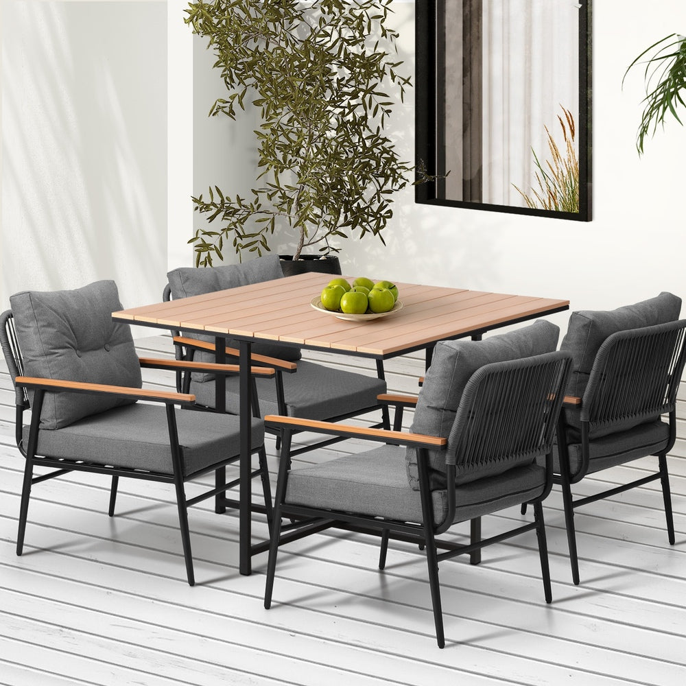 Outdoor Dining Set Garden Table and Chairs 5 Seater