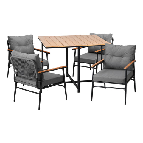 Outdoor Dining Set Garden Table and Chairs 5 Seater