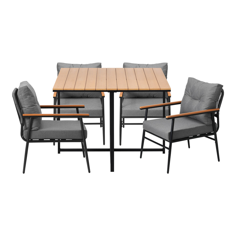 Outdoor Dining Set Garden Table and Chairs 5 Seater