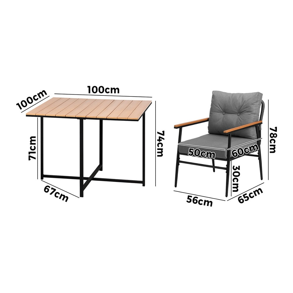 Outdoor Dining Set Garden Table and Chairs 5 Seater