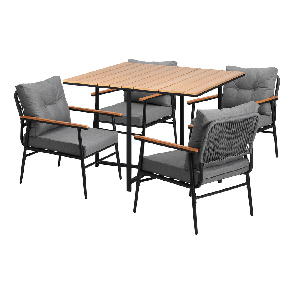 Outdoor Dining Set Garden Table and Chairs 5 Seater