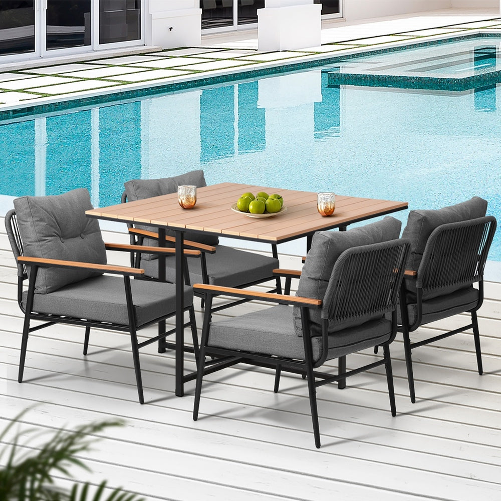 Outdoor Dining Set Garden Table and Chairs 5 Seater