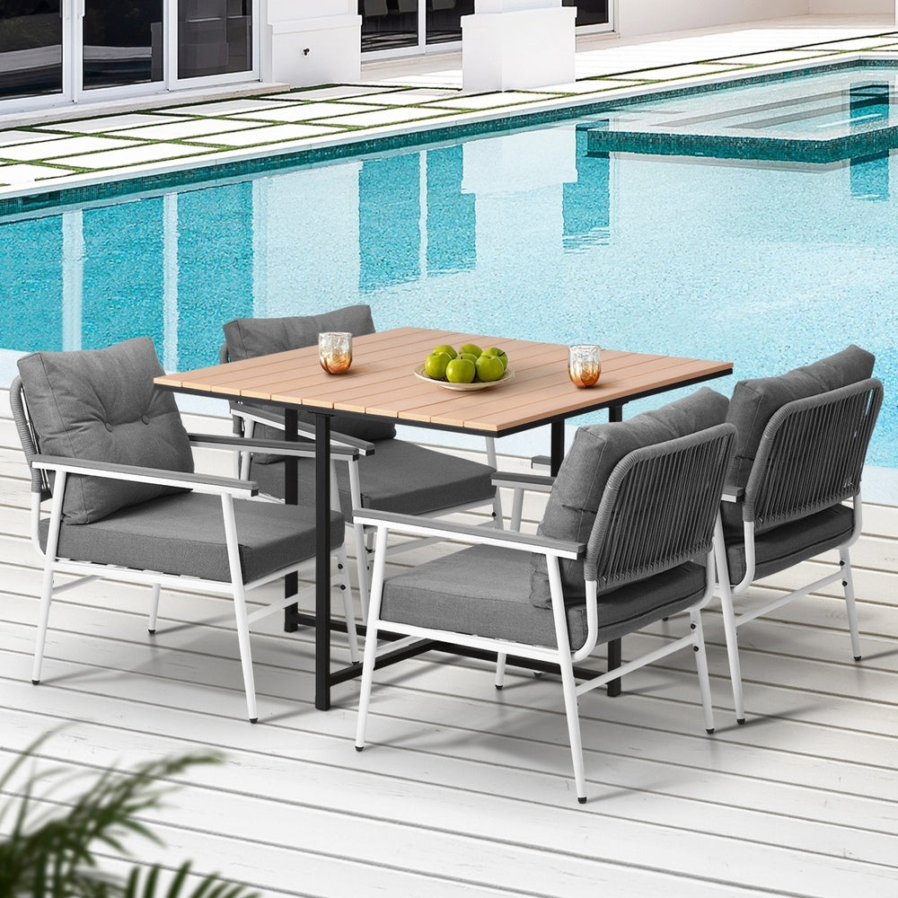 Outdoor Dining Set Garden Table and Chairs 5PCS