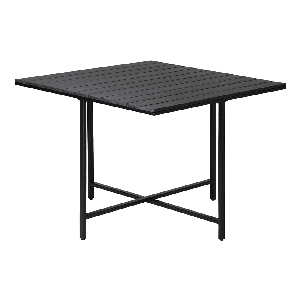 Outdoor Dining Table Black Wood-Plastic