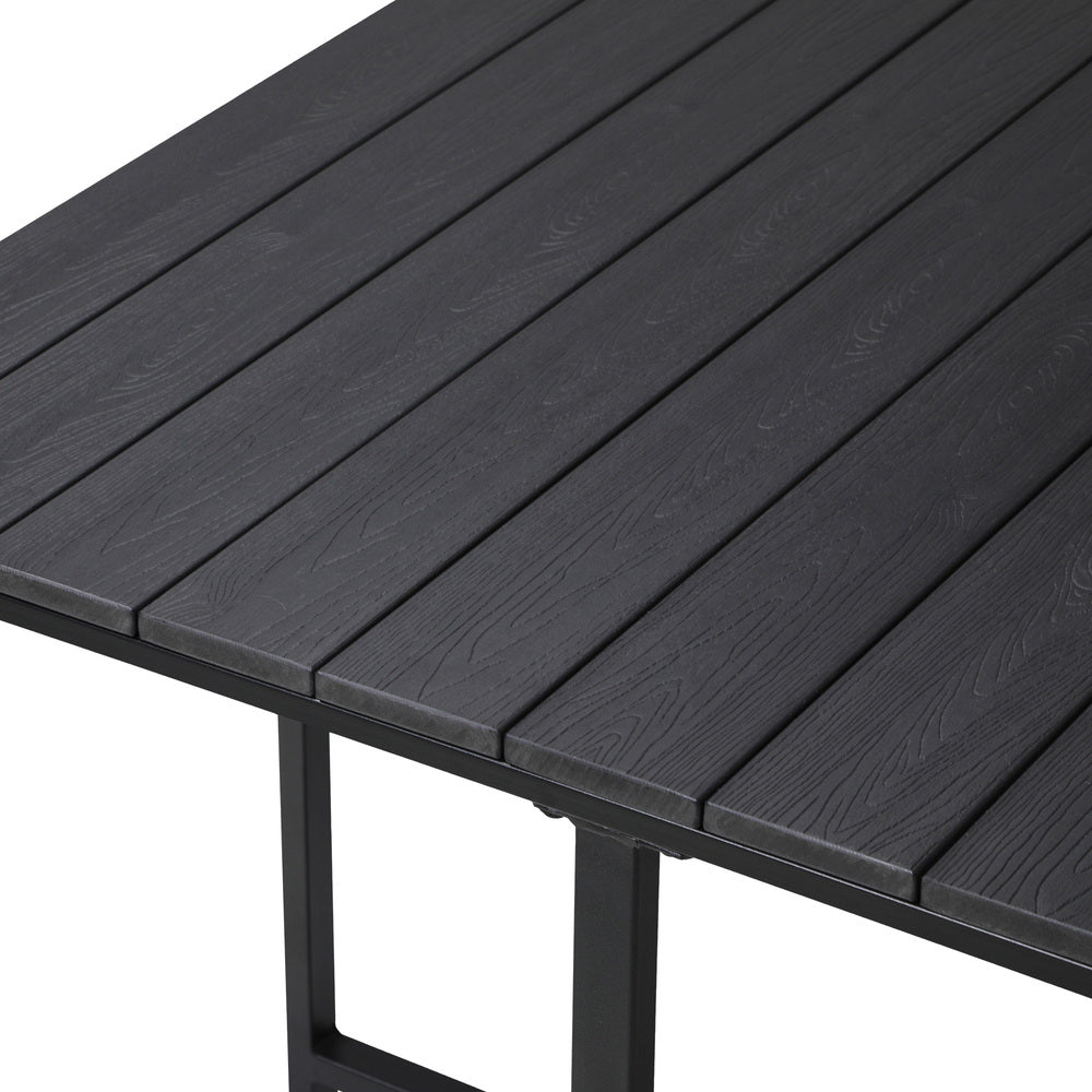 Outdoor Dining Table Black Wood-Plastic