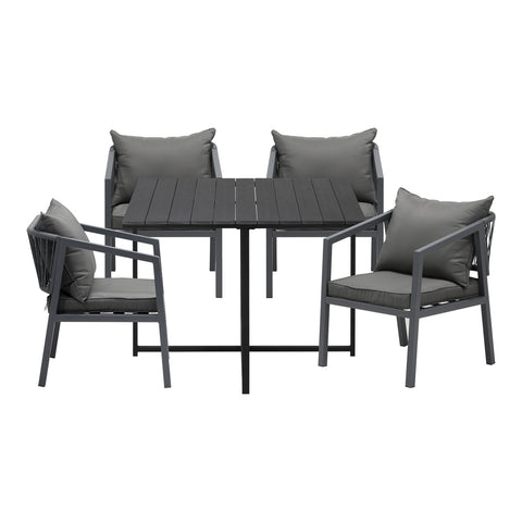 Outdoor Dining Set Garden Balck Table Setting 4 Seater