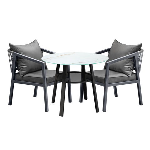 3PCS Outdoor Dining Set Table Lounge Chair