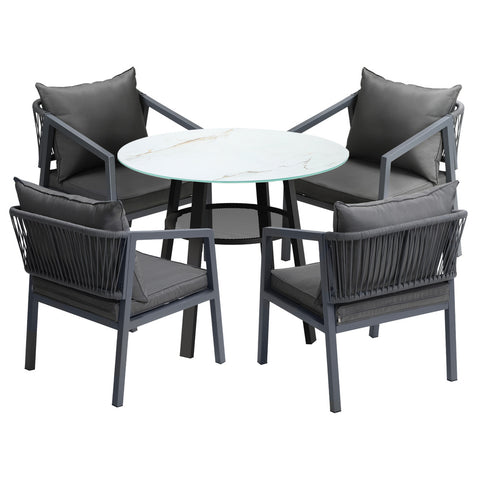 3PCS/5PCS Outdoor Dining Set Table Lounge Chair