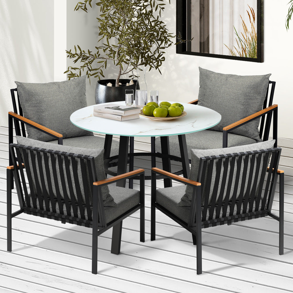 Outdoor Dining Setting Table Sofa Chairs 3PCS/5PCS