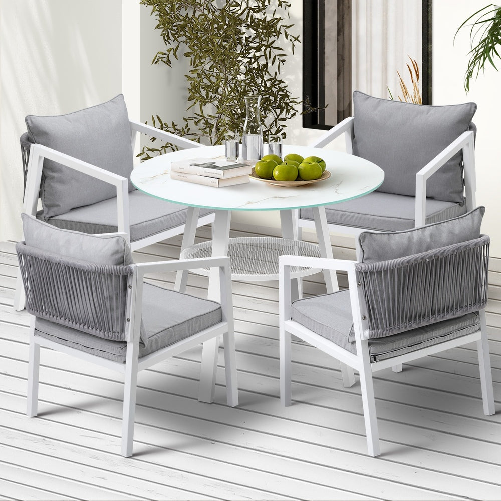 3PCS/5PCS Outdoor Dining Set Table Lounge Chair