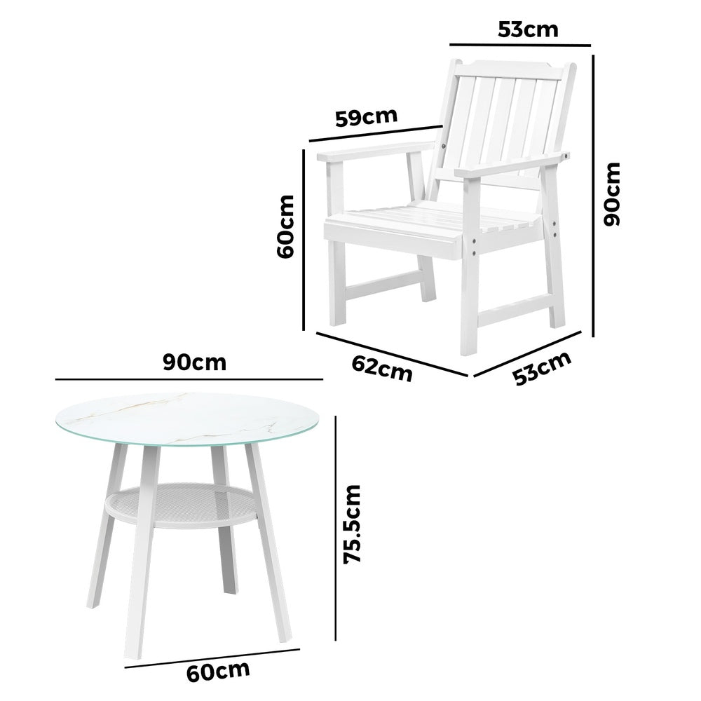 5PCS Outdoor Dining Setting Solid Wood Chair