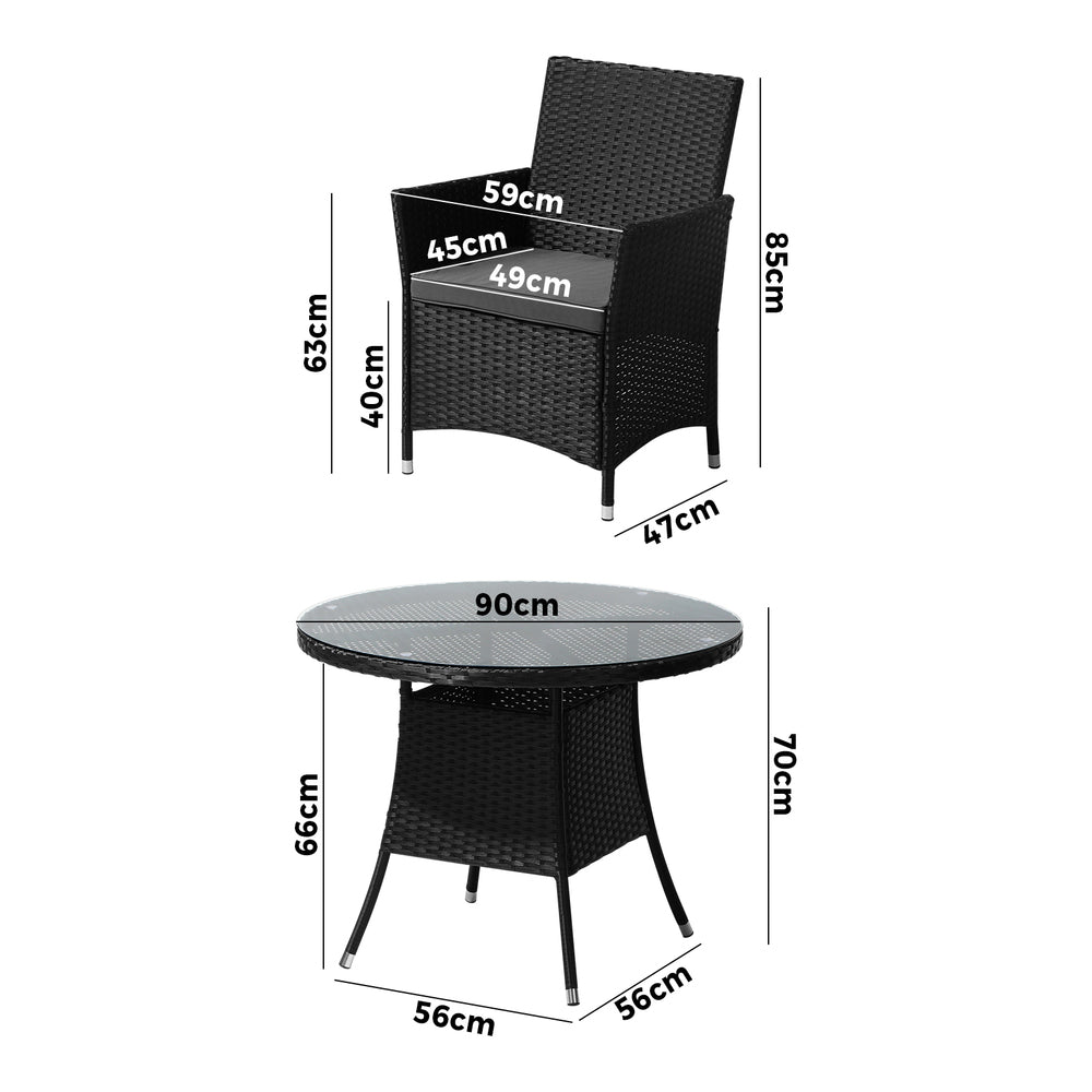 Outdoor Dining Set Table & Chairs Patio Lounge