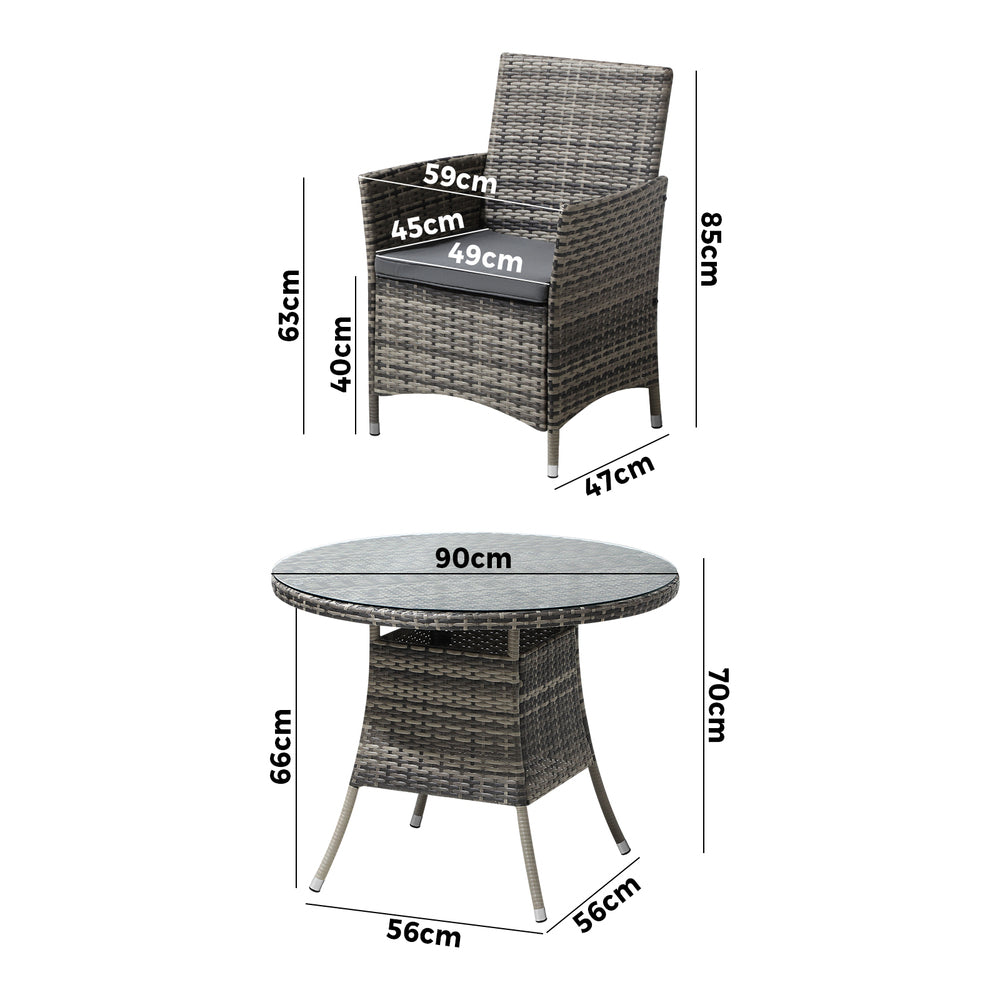 Outdoor Dining Set Table & Chairs Patio Lounge