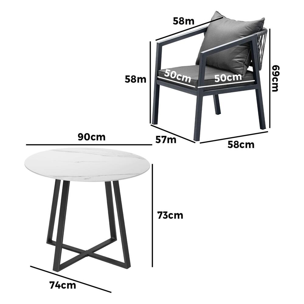 3PCS/5PCS Outdoor Dining Set Table&Lounge Chair