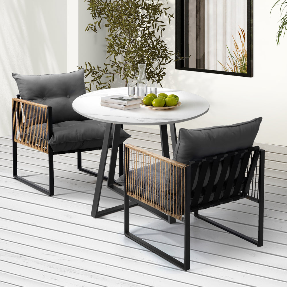 Outdoor Dining Set 2 Seater Sintered Stone Table