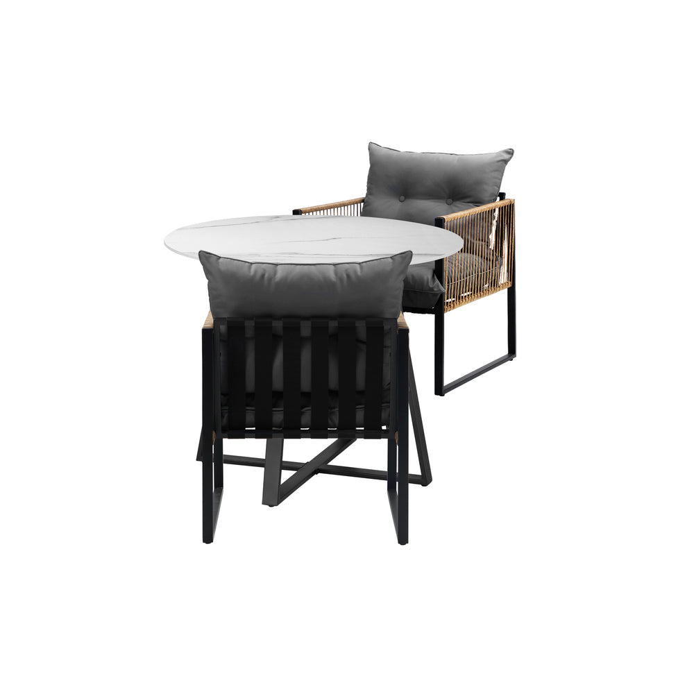 Outdoor Dining Set 2 Seater Sintered Stone Table