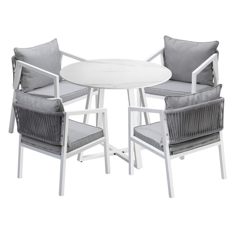 Outdoor Dining Set Bistro Setting 3PCS/5PCS White