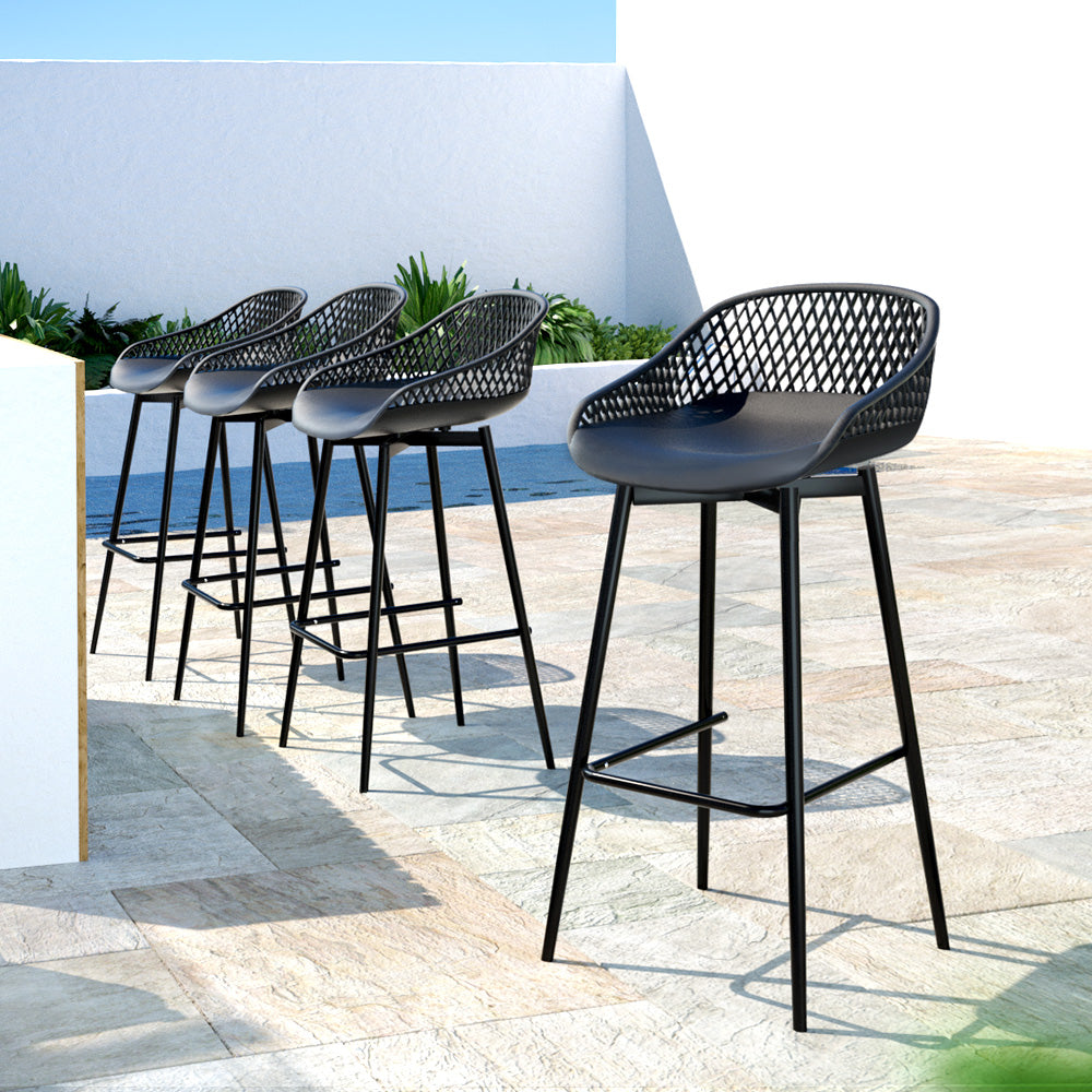 Modern Outdoor Bar Stools - Set of 4