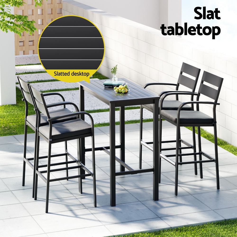 Outdoor Bar Set 5-Piece Aluminium Patio Furniture